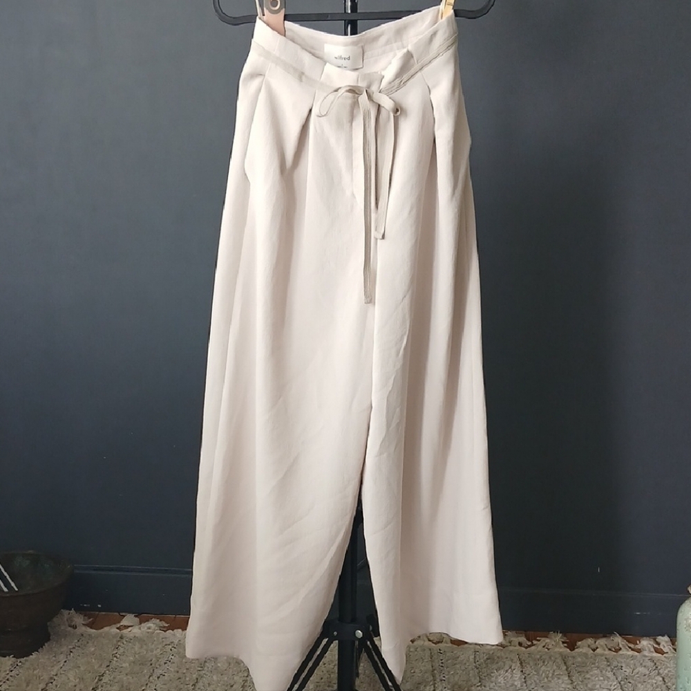 Wilfred Cream Wide-Leg Trousers